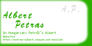 albert petras business card